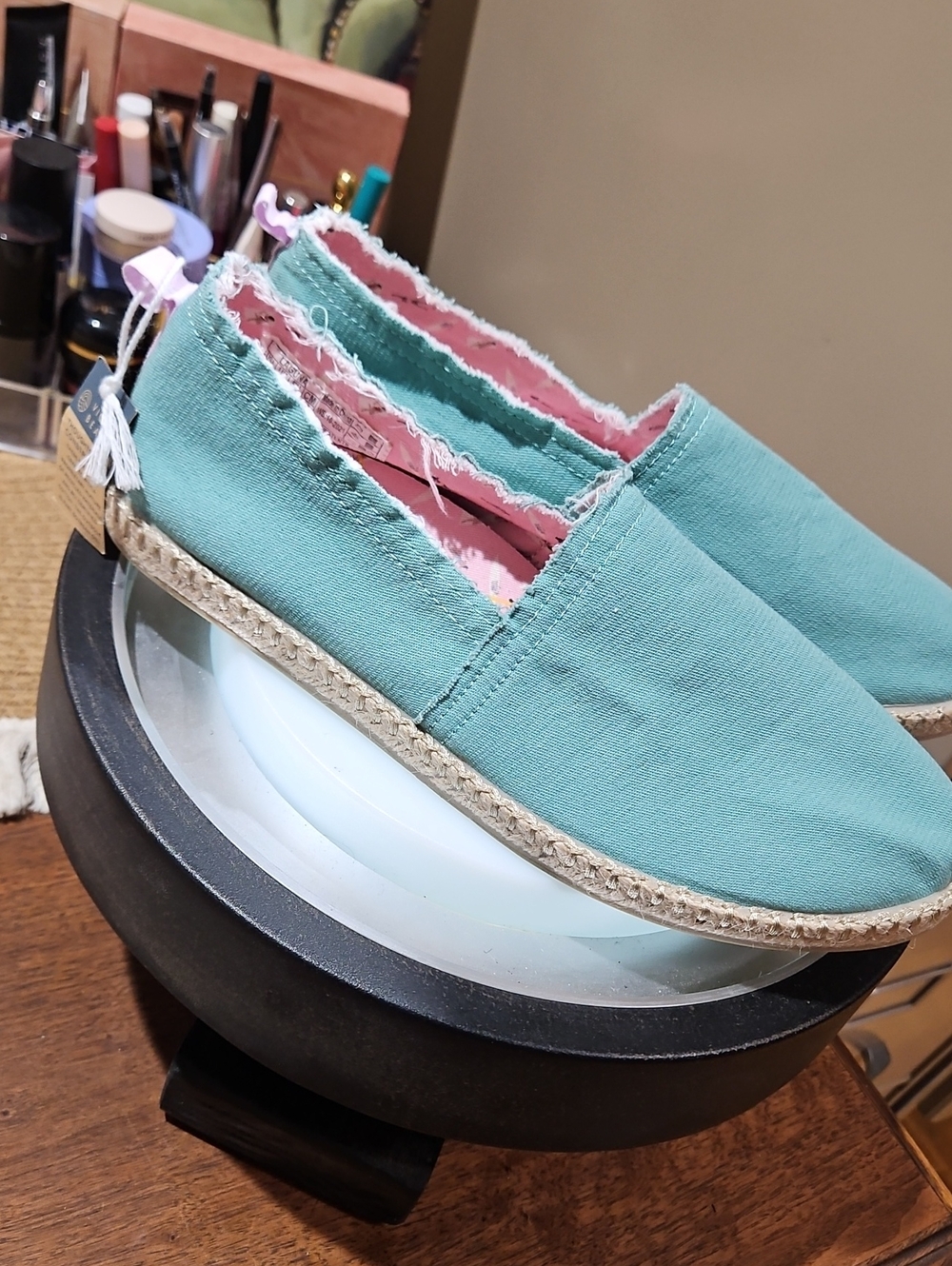 Vionic Teal Canvas Espadrille Slip-On - Picture 4 of 14